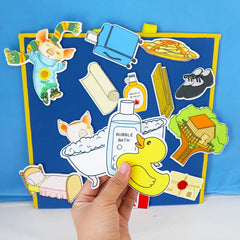 19pcs Pig Pancake Felt Storybook Puppet Theater Props Interactive Storytelling