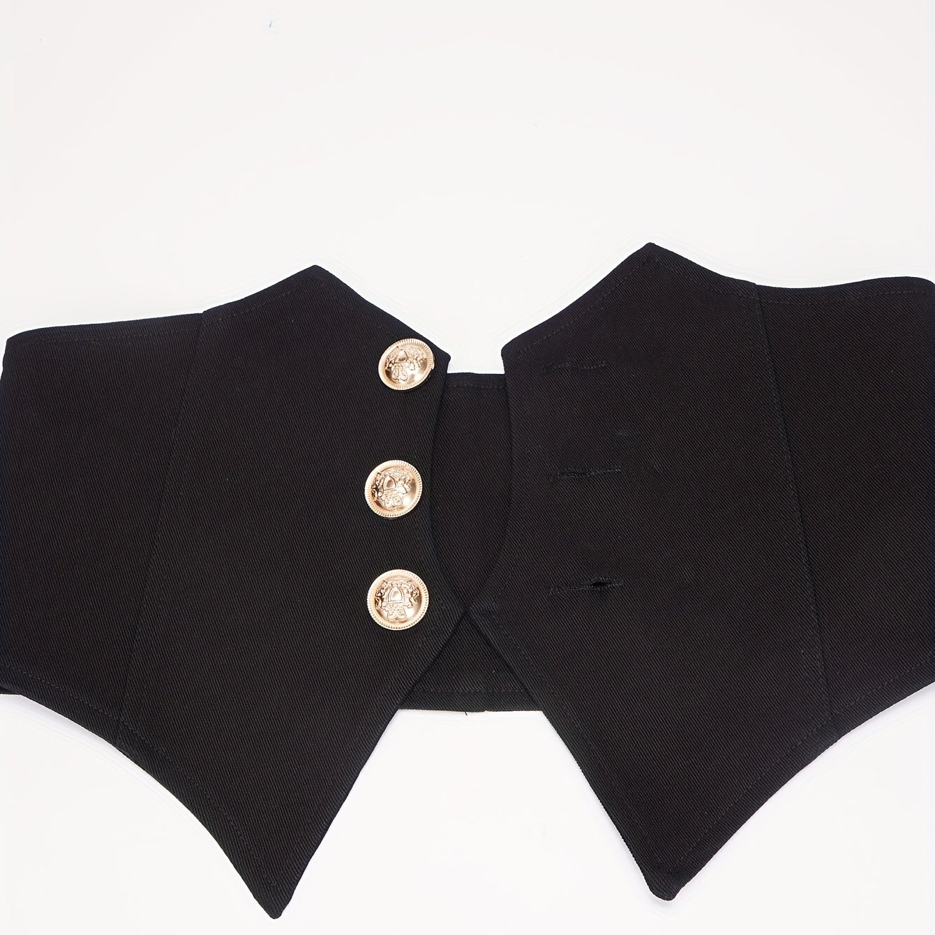 Vintage Style Wide Belt with Three Buttons