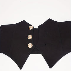 Vintage Style Wide Belt with Three Buttons