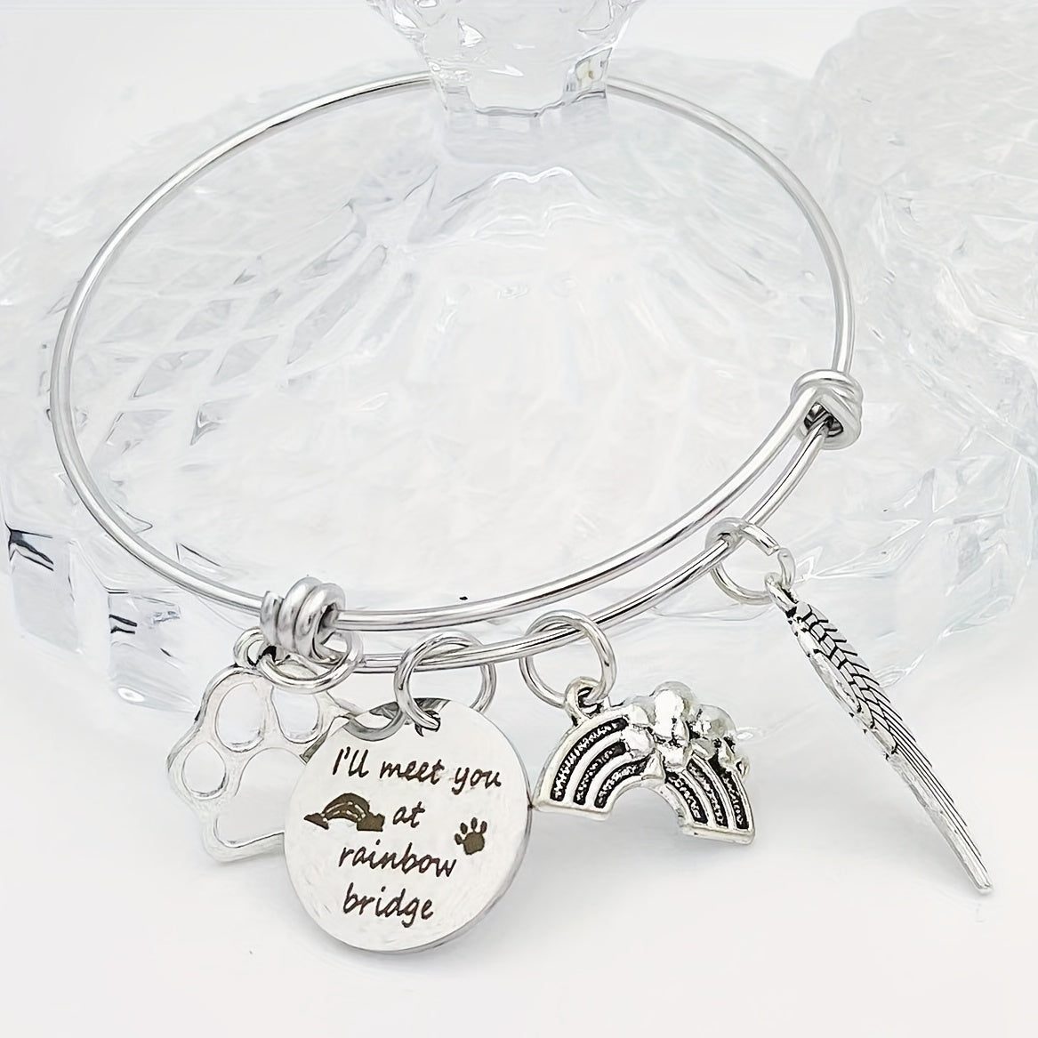 Rainbow Bridge Pet Memorial Bracelet Loss Of Pet Sympathy Dog Memorial