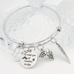 Rainbow Bridge Pet Memorial Bracelet Loss Of Pet Sympathy Dog Memorial