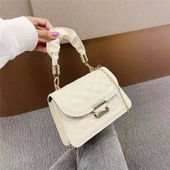 Quilted Detail Shoulder Bag Solid Satchel Handbag For Work