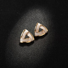 Alloy Triangle Stud Earrings Female Temperament Ear Jewelry 1Pair