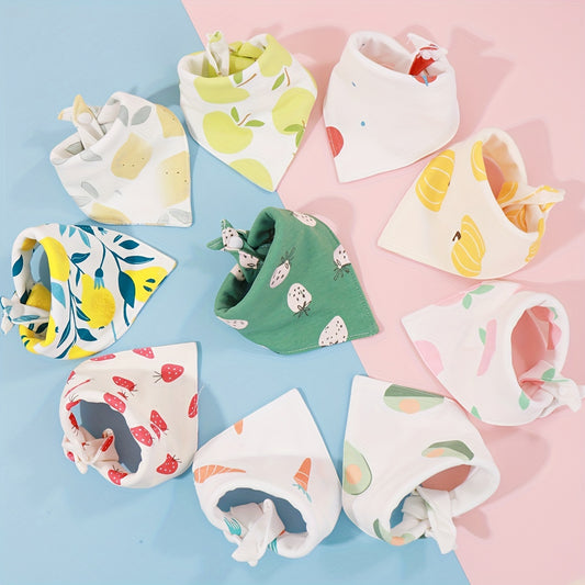 Baby Triangle Fabric Bibs Cartoon Baby Bibs Girls& Boys Feeding Bibs