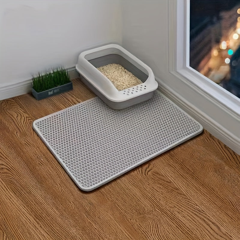 Double Layer Cat Litter Mat Traps Litter Protects Floors Non Slip