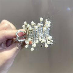 Small Rhinestone Hair Claw Clip for Ponytail Holder Women Girls Hair Clip