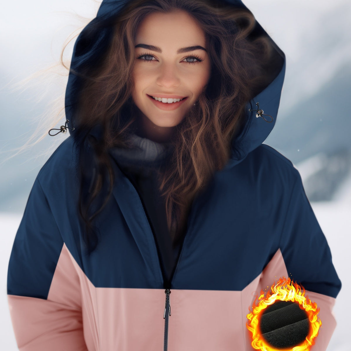 Women's Block Fleece Hooded Jacket