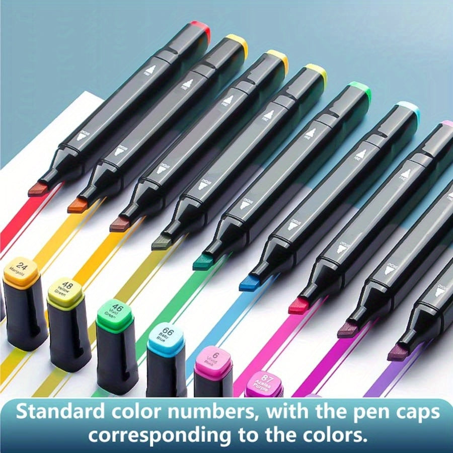 Non Toxic Double-Tip Art Pens, 128 Colors with Case
