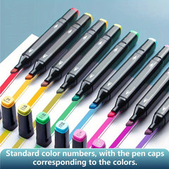 Non Toxic Double-Tip Art Pens, 128 Colors with Case