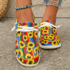 Women's Floral Canvas Shoes Lightweight Slip On Comfy Daily Shoes