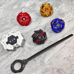 4pcs Spinner Set with Launcher Interactive Spinning Tops