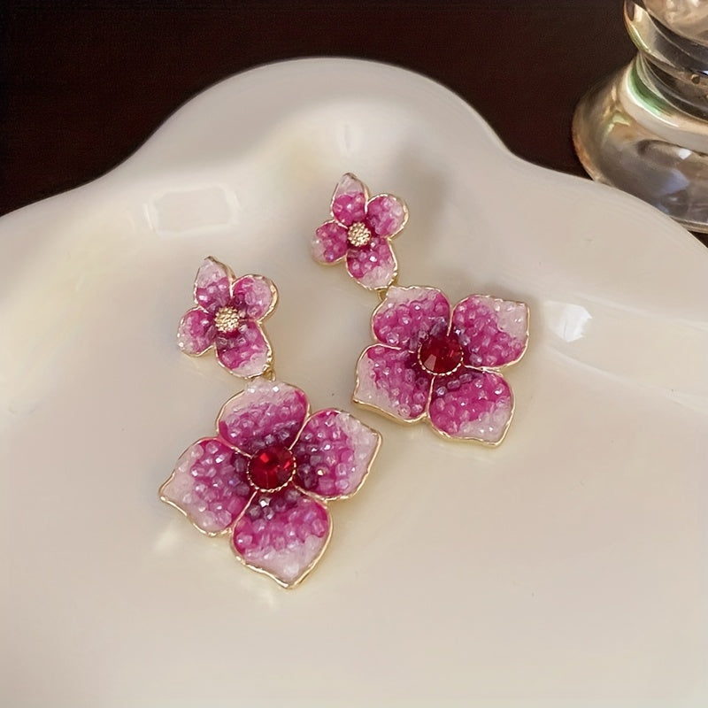 Temperament Flower Pearl Earrings Light Ear Jewelry