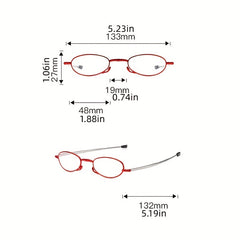 Foldable Reading Glasses Portable Anti Light Spring Hinge Readers Glasses Case