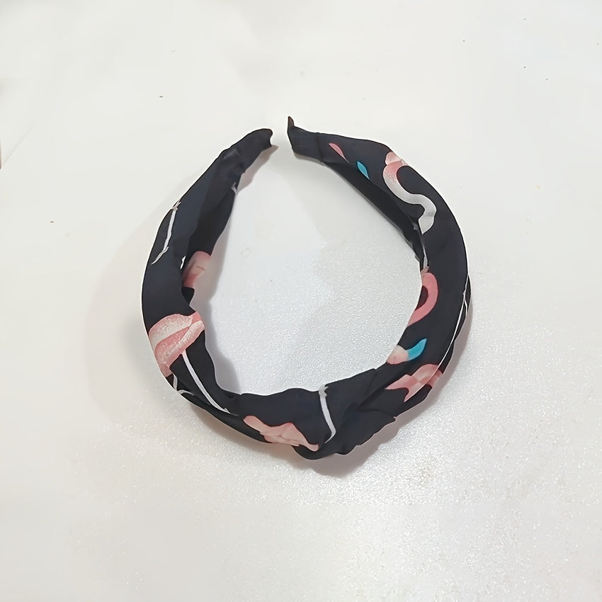 Flamingo Fabric Hair Hoop Knot...for Girls Kids