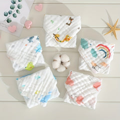 5pcs Soft Cotton Muslin Washcloths for Newborns