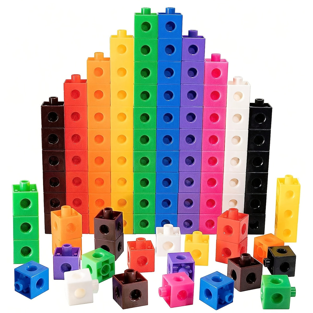 Colorful Cubes Building Blocks Set Educational Math Learning Aid