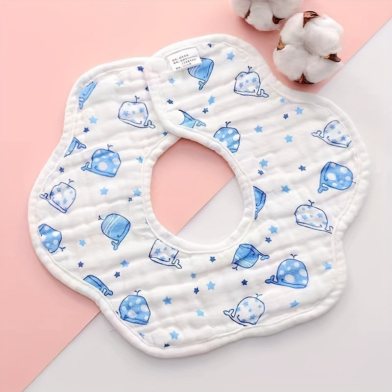 6 Layer Petal Pattern Baby Bib for Newborns 0-3 Years