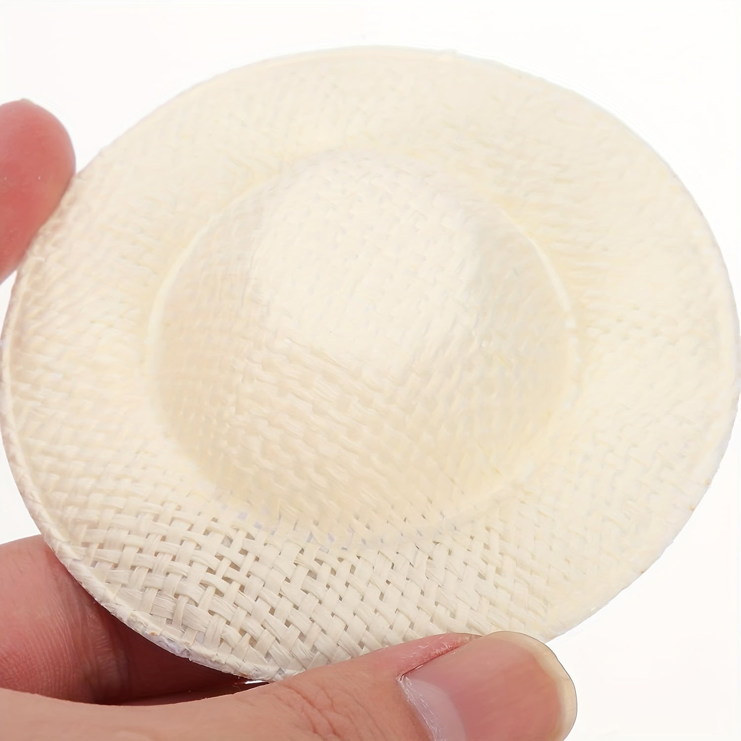 10pcs Mini Straw Hat Rattan Woven Hat Paper Fabric Dollhouse DIY Craft