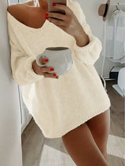  Casual Sweater Women's Plus V Neck Jumper