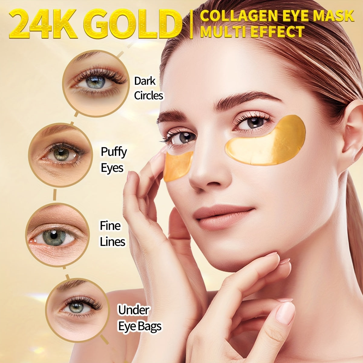 Collagen Golden Eye Mask Firms Skin Diminishes Eye Bags Dark Circles
