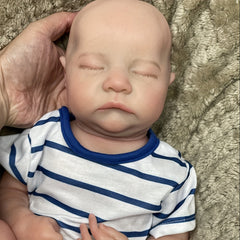 Silicone Reborn Boy Doll with Light Beige Details & Closed Eyes
