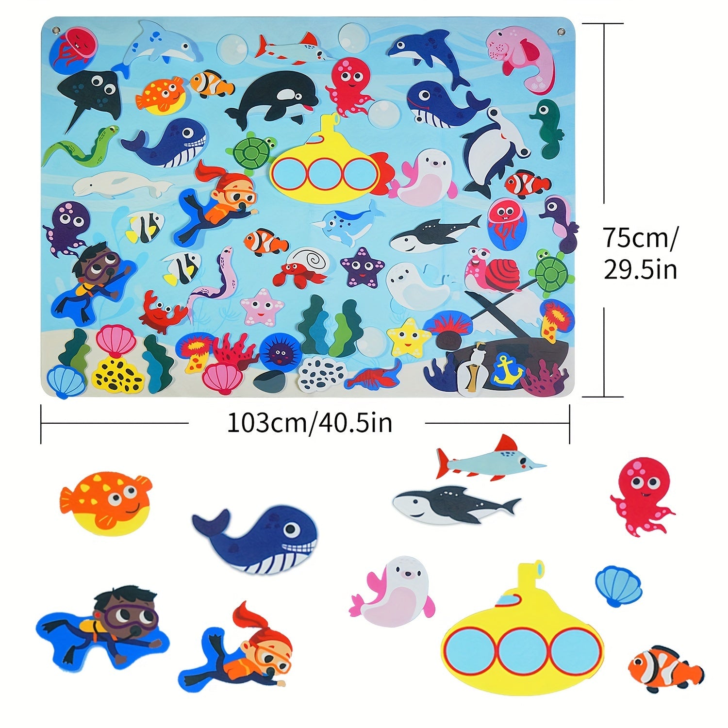Interactive Farm & Underwater Felt Storyboard Set - Educational Activity Kit
