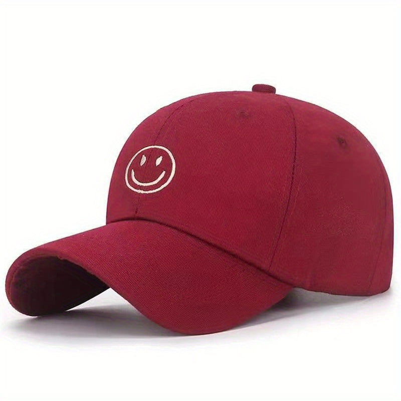 Smiling Face Embroidery Baseball Cap Couple Sun Hats Unisex Dad Hats