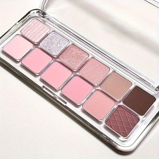 Pink Brown 12 Shadow Palette Matte Pearl Desire Sequins