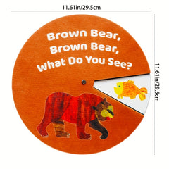 Double Layer Felt Turntable Brown Bear Brown Bear Interactive Picture Book Game