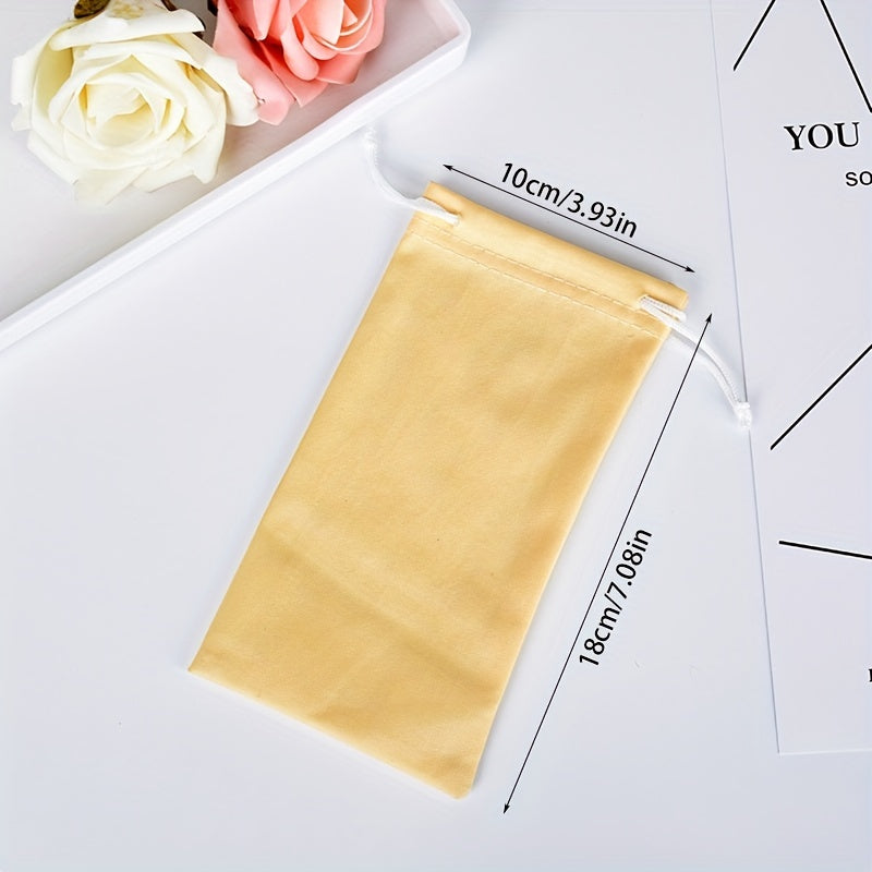 Microfiber Drawstring Sunglasses Bag Dustproof Soft Eyewear Container