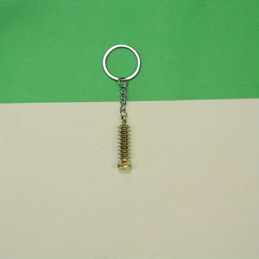 Metal Nine layer Tower Pendant Accessory Key Ring Keychain Gift