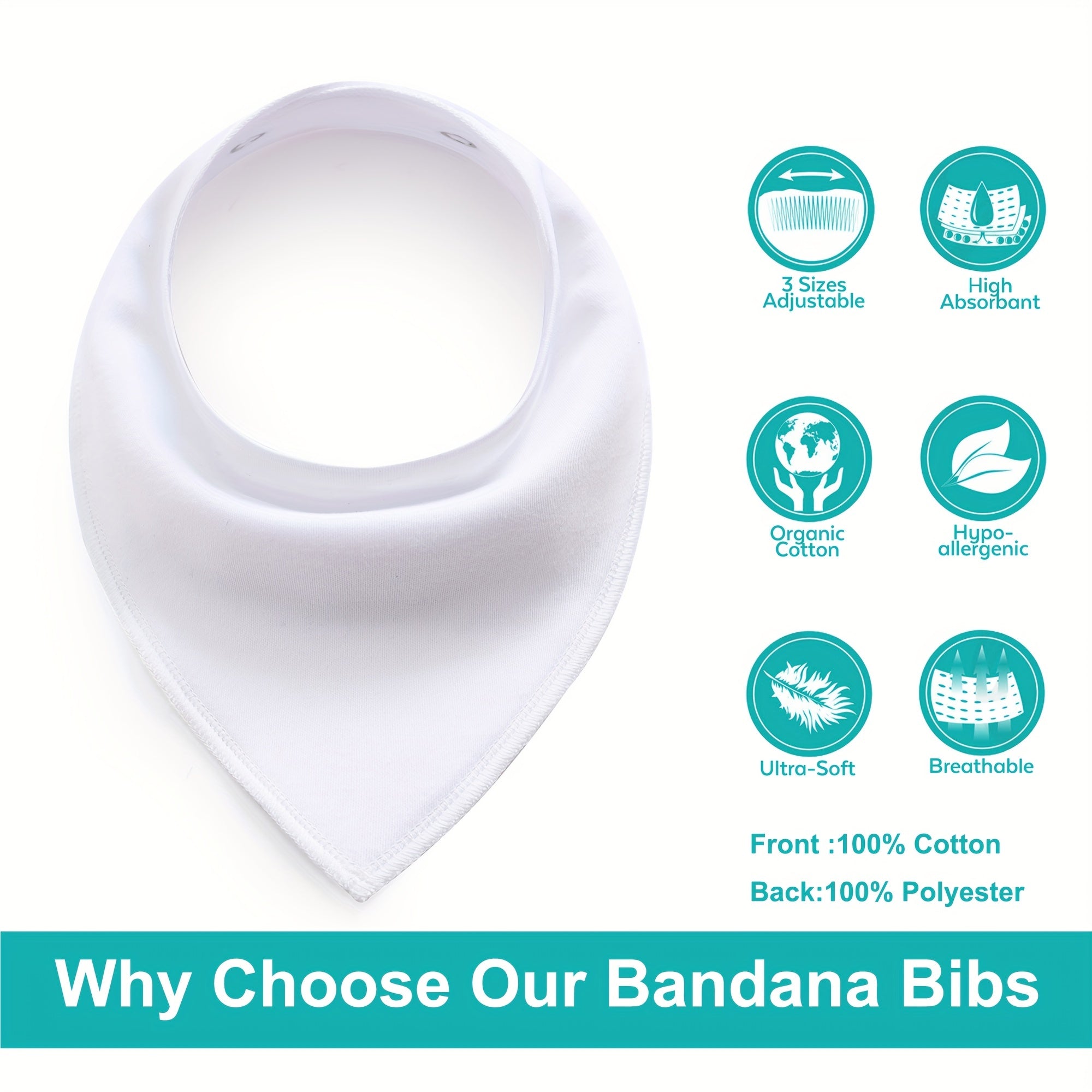 10pcs Baby Bandana Drool Bibs for Boys and Girls