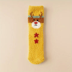 Cartoon Print Socks & Fuzzy Warm Stockings