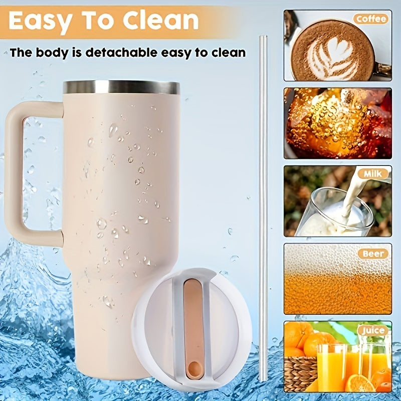 40oz Stainless Steel Water Bottle Insulated with Handle & Straw Lid