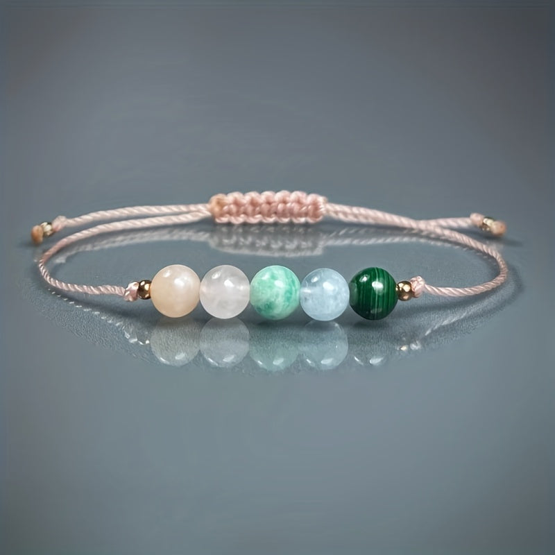Pink Faux Crystal Anklet Energy Bracelet for Relaxation & Healing