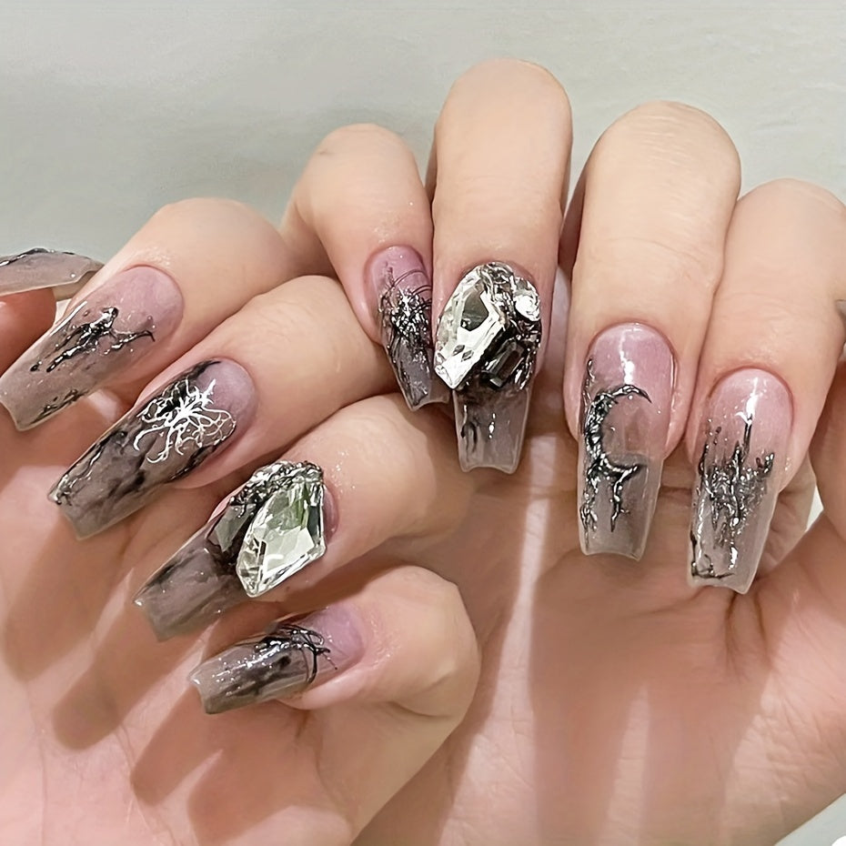 Metal Butterfly Nail Art Stickers with Red Rose Decals 3D and Silver Designs