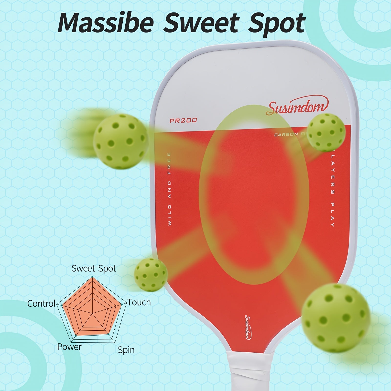 Pickleball Paddle Set with 2 Rackets, 4 Balls, and Bag