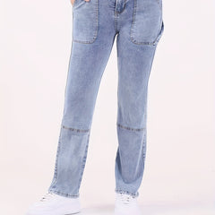  High Rise Straight Leg Jeans