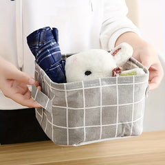 Waterproof Foldable Storage Basket Small Nordic Cotton & Linen Basket