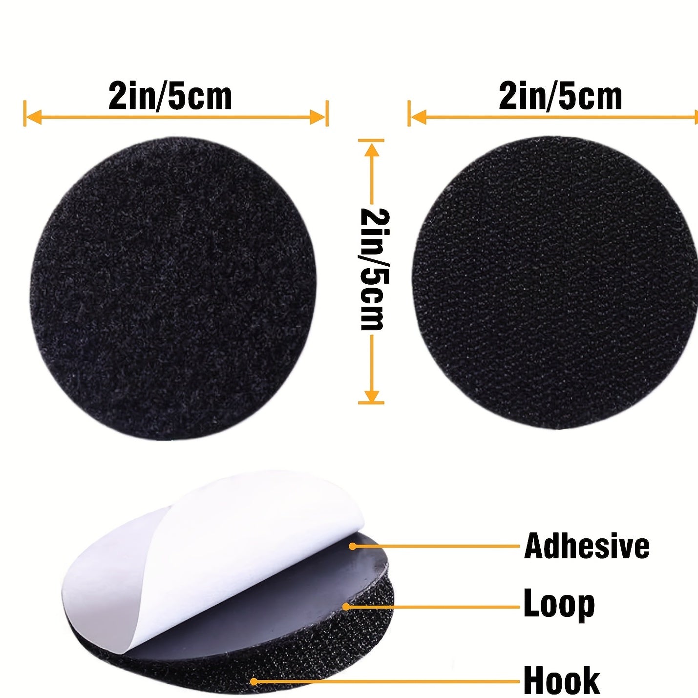 20 Pairs Sticky Hook Loop Dots 2 Round Self Adhesive Fasteners for DIY Crafts