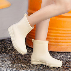 Women's Stylish Waterproof Medium Tube Rain Boots