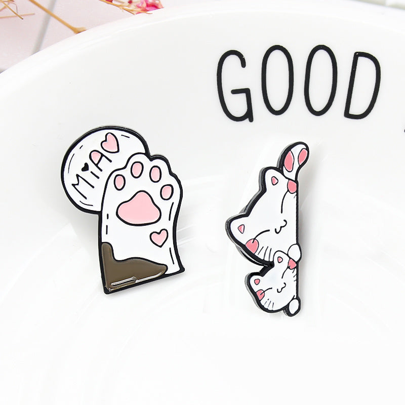 Cute Cat Paw Alloy Brooch Pin