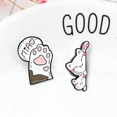 Cute Cat Paw Alloy Brooch Pin