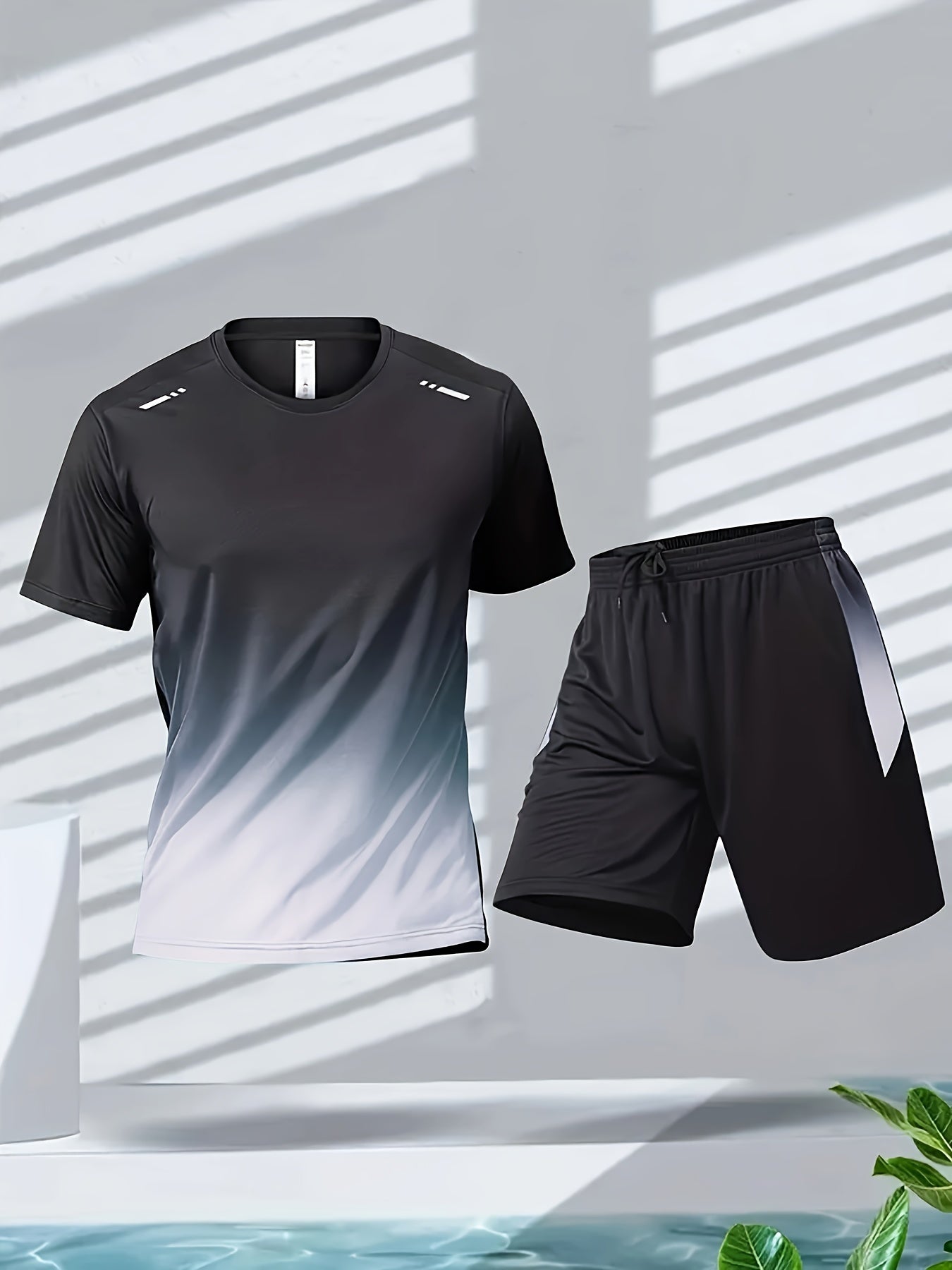2pcs Gradient Basketball Training Suit with Shorts