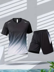 2pcs Gradient Basketball Training Suit with Shorts