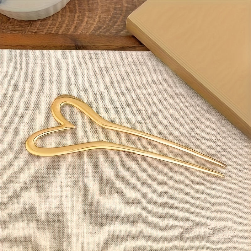 Heart Shaped Alloy Hair Clip Everyday Accessory