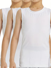 3PCS Kids Sport Vest Boys Quick Dry Fitness Top
