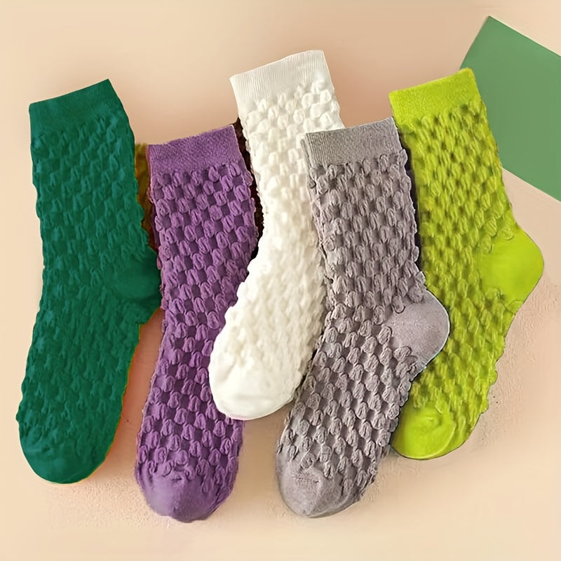 5 Pairs Comfy Mid Tube Socks Women's Stockings