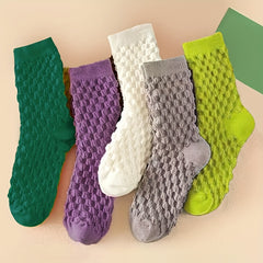 5 Pairs Comfy Mid Tube Socks Women's Stockings