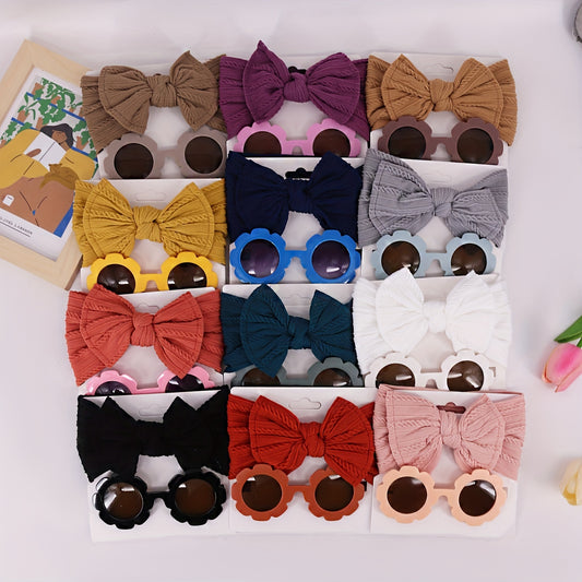 Girls Bowknot Headband & Sunglasses Set for Sweet Style